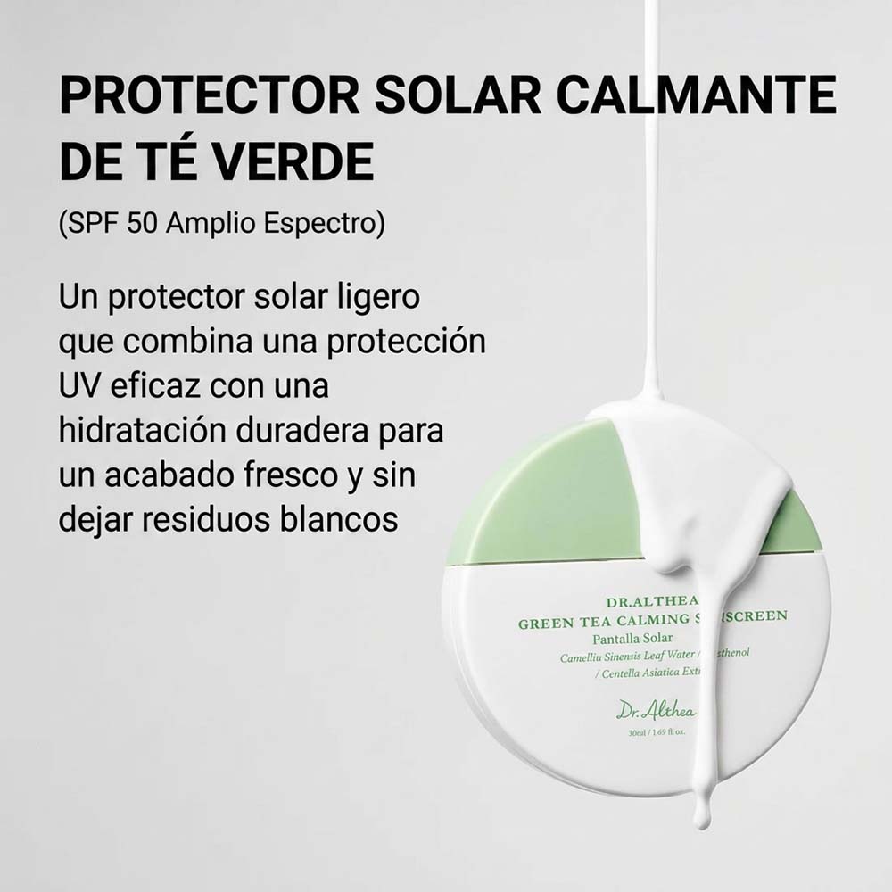 SPF GREEN TEA FRESH SUNSCREEN DE DR. ALTHEA (PROTECTOR SOLAR PARA CALMAR Y PROTEGER LA PIEL SENSIBLE)